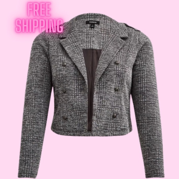 Torrid Studio Double-Knit Crop Military Jacket – Size 3 (NWT) - Picture 1 of 5